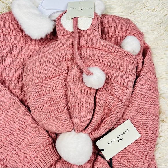 NWT Max Studios Kids Matching Sweater/Hat Set - SZ 4 - Picture 3 of 9